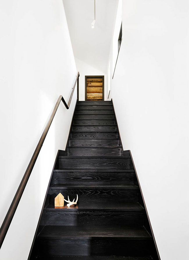 Escaliers peints noirs