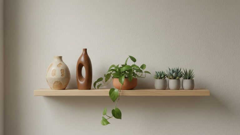 Étagère murale décorée avec style et cohérence