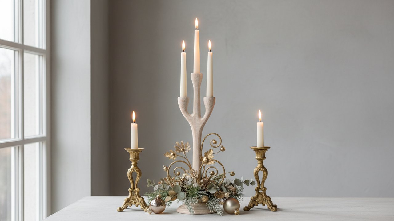 Décoration Noël mêlant style scandinave et touches baroques