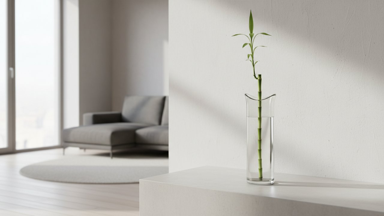 Vase transparent avec bambou pour une déco zen et minimaliste