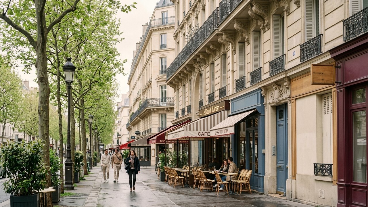 Restaurants et commerces animant le boulevard de Clichy