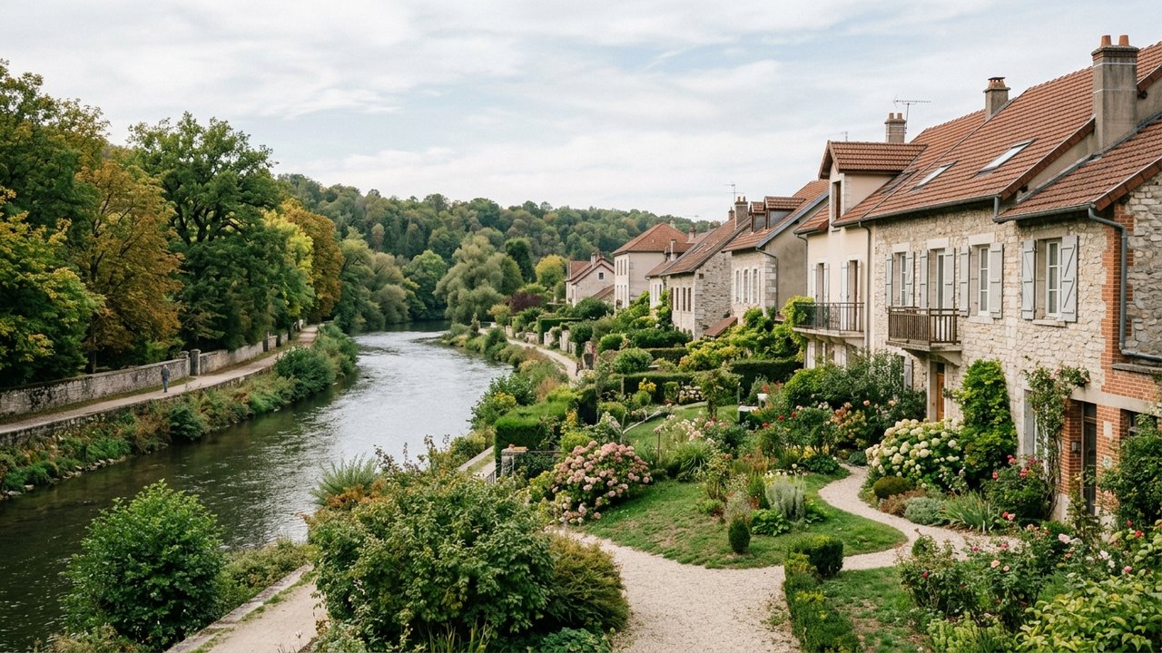Maisons résidentielles avec jardins dans le quartier Velotte