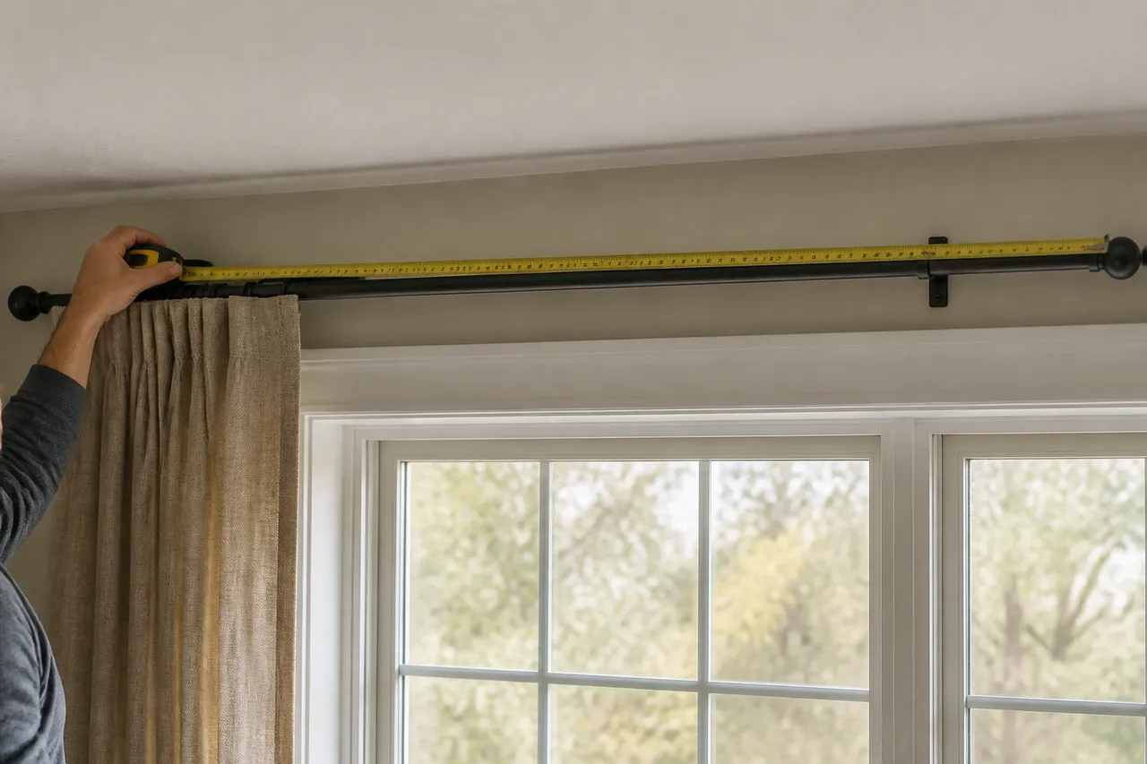 Mesure de la tringle pour calculer la largeur des rideaux